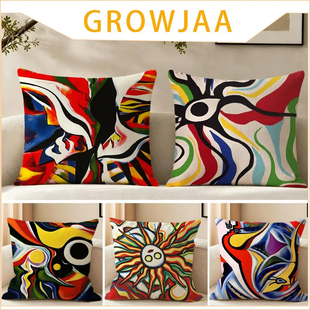 Person Tarō Okamoto Cushion Cover Pillow Short Plush fresh natural Cushion for Living Room Bedroom Sofa Home Decoration