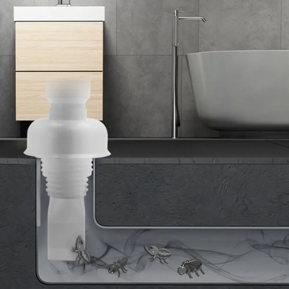 Three Piece Set Drain Pipe Seal Plastic Threaded Seal Core Floor Drain Seal Odor Resistant Decorative Cover