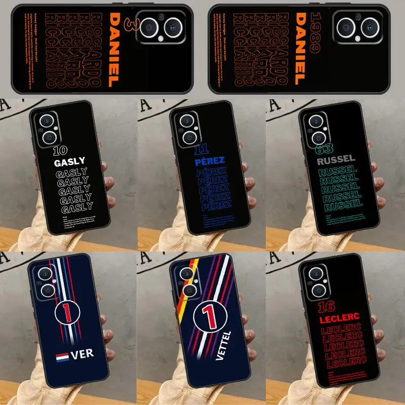 F1 Formula 1 Number Phone Case For OPPO Reno 8 Lite 7 6 5 4 3 8T 2Z 5Z 4Z Find X5 Lite X3 X2 Neo X6 Pro Cover