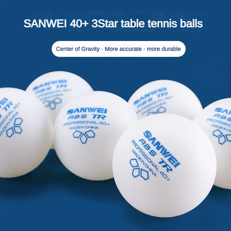 Sanwei 3 Star Table Tennis Balls TR White 30 Pcs SANWEI 40+ Professional Training Ping Pong Balls with Seam Steady Rotation