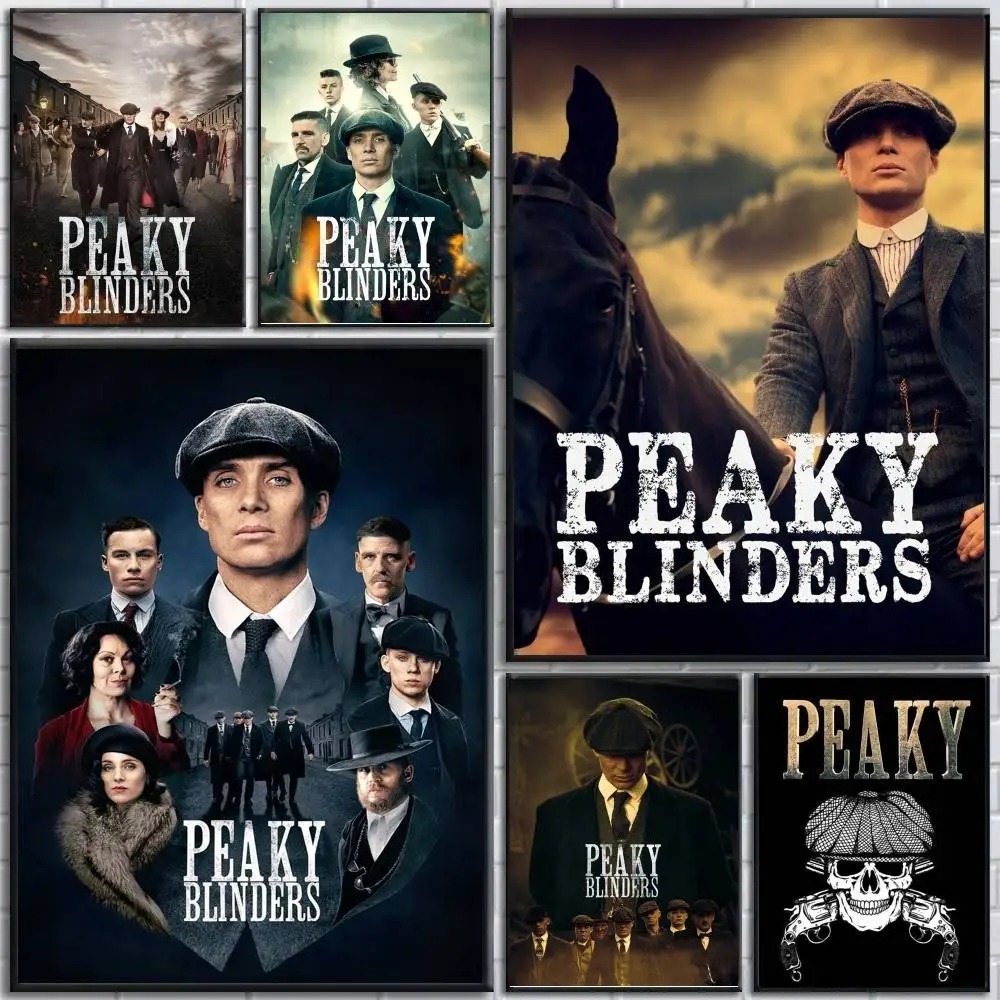 Classic Tv P-Peaky Blinders posters Self-adhesive Paper Print Home Living Room Bedroom Entrance Bar Cafe Art