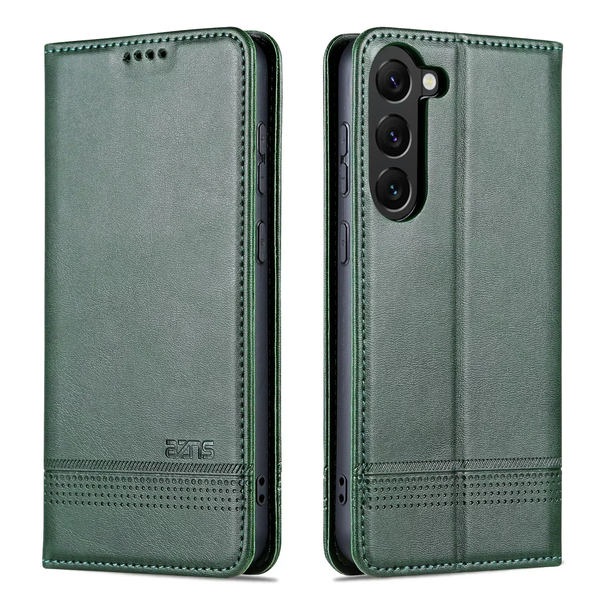 サムスン-本物の牛革携帯電話ケース,磁気カードスロット付きウォレット,サムスンギャラクシーs24 s24p s24u s23 s22 s21 s21fe s20 s10 s9 s8