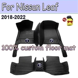 Car Floor Mats For Nissan Leaf ZE1 2018~2022 Luxury Leather Mat Durable Pad Carpets Interior Parts Rugs Set Car Accessories 2019