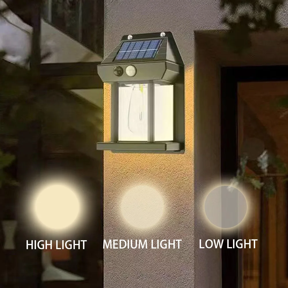 

Outdoor Solar Tungsten Wall Light Garden Lamp Motion Sensor Waterproof 3 Lighting Modes LED Safety Light Patio Porch Barn Garage