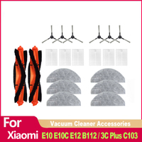 For xiaomi E10 E10C E12 B112 3C plus C103 Robot Vacuum Cleaner Spare Parts Main Side Brush Filter Mop Accessories