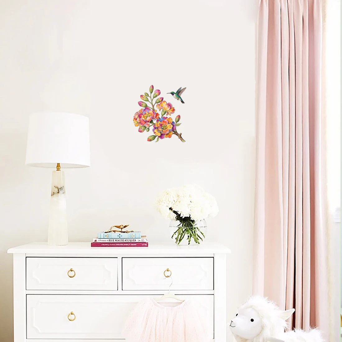 Three Ratels CFN90 Colorful Crabapple Flower Art Wall Stickers for Home Decor car decals