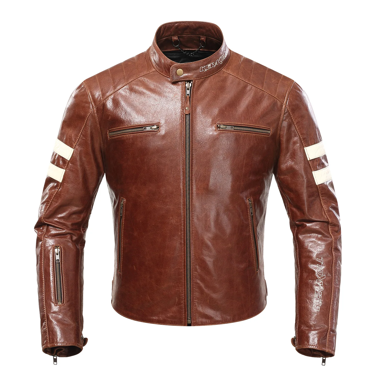 Motorcycle Jacket Keep Warm Leather Jacket Cowhide Vintage Jacket Interior Detachable Biker Clothes Built-in CE Protector M-XXL