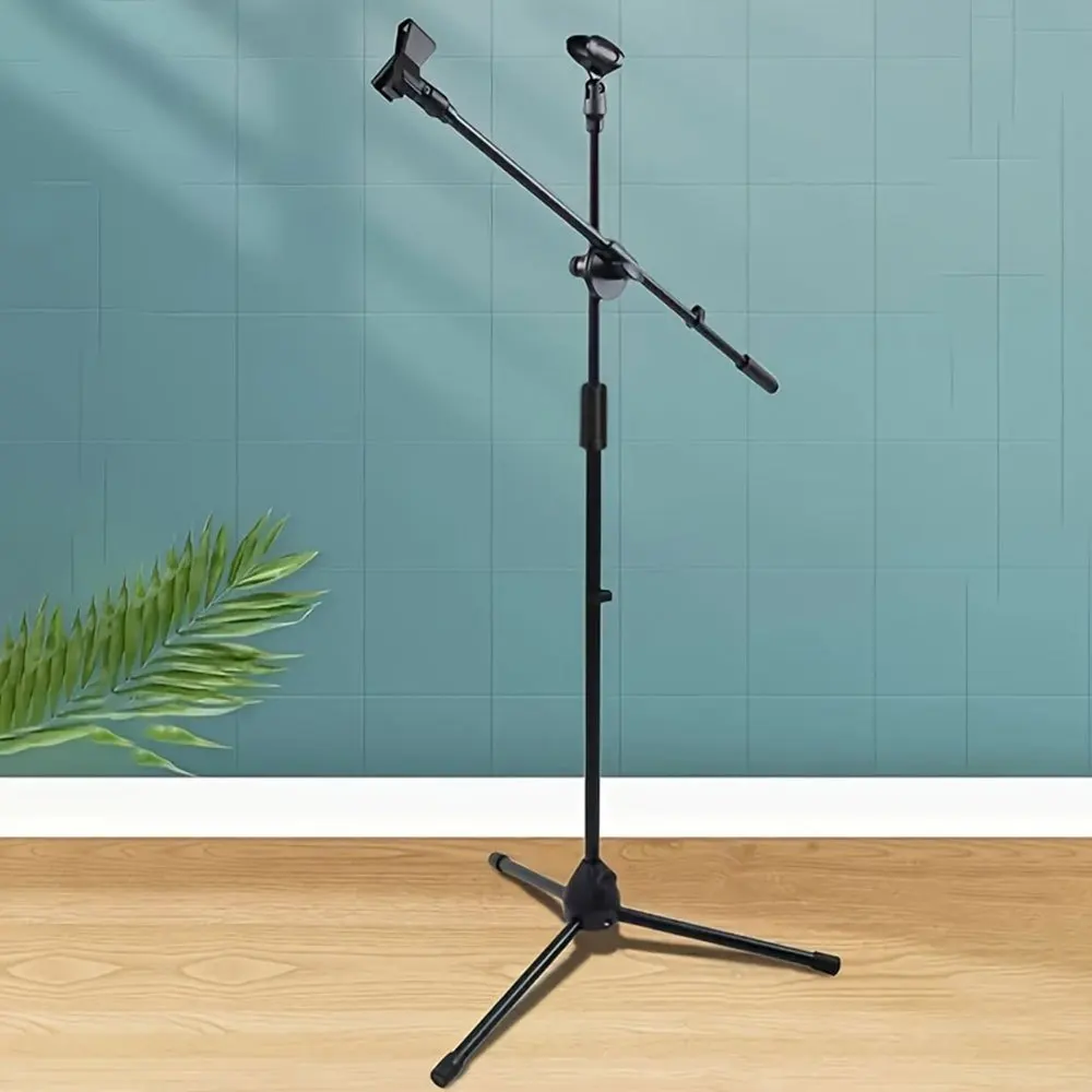 Performance Microphone Floor Stand with Dual Cantilever Design: Flexible Multi-Angle Adjustment, Suitable for Singing/Musical Instrument Performance and Other Scenarios. Adjustable Height: Suitable for Different Heights and Usage Needs. Tripod Base: Stable and Non-Shaking, for a More Secure Performance, Durable Metal Material