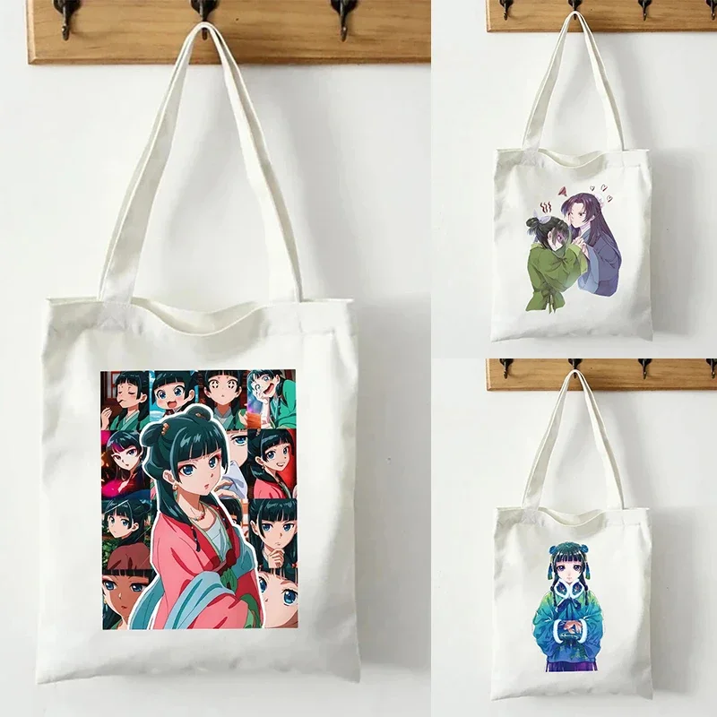

Anime The Apothecary Diaries Canvas Shoulder Bag Large Capacity Travel Tote Bag Eco-Friendly Shopping Bags Cosplay Party Gift