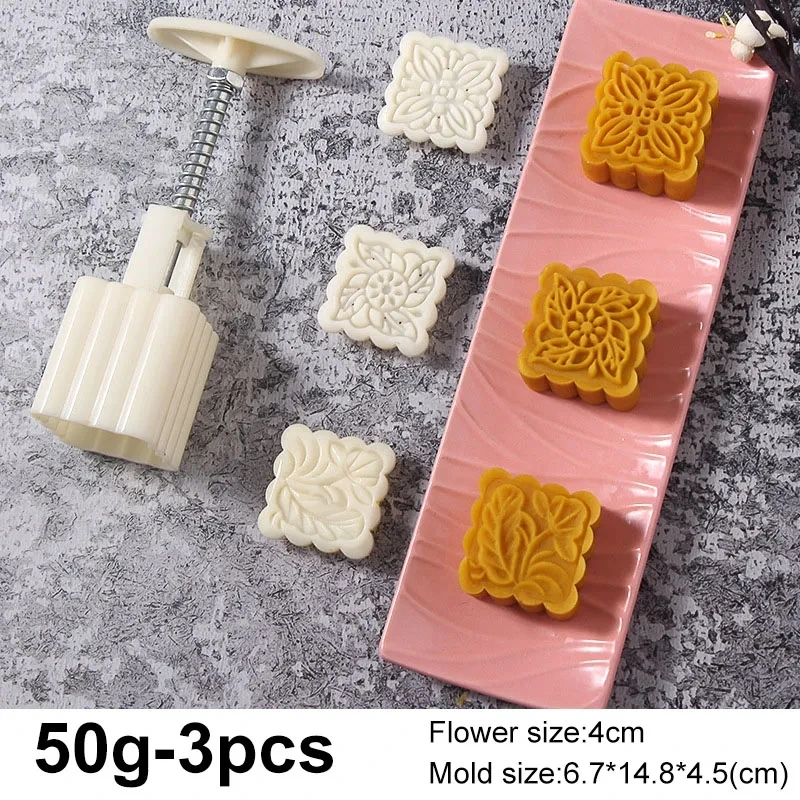 1 Set DIY Backform für Mondkuchen, Handpresse-Keksstempel, Mondform für Kuchendekoration, Gebäck-DIY-Werkzeug, Backzubehör, Bar-Tool, Mittelherbstfest