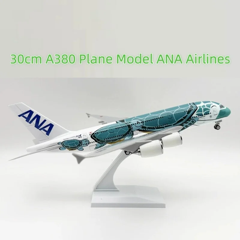 30 سنتيمتر 380 نموذج طائرة الهواء اليابان ANA الخطوط الجوية الراتنج نموذج طائرة مع مجموعات عجلات هدية وعرضات