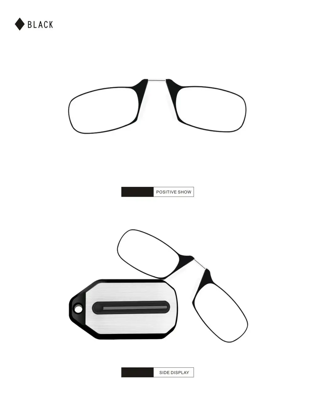 Schlüsselanhänger-Brille mit Nasenclip, Ultraleichte Tragbare Randlose Lesebrille für Damen und Herren, Dioptrien +1,0 +3,0 – Detail 9