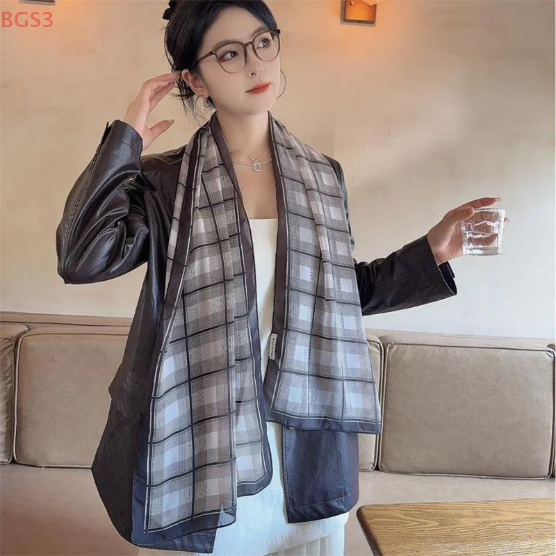 Polka-Dot-Schal im neuen Stil, hochwertige, vielseitige Banddekoration, Halswärmer, Halstuch, Schal, Seidenschal