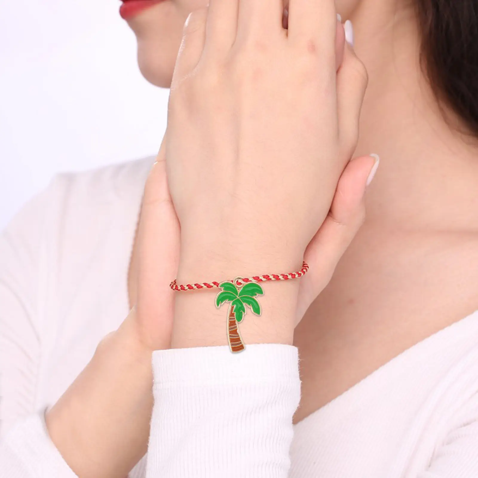 

10Pcs DIY Coconuts Palm Tree Charms Metal Pendants for Tropical Style Bracelets Necklaces Jewelry Accessories Small Palm Tree