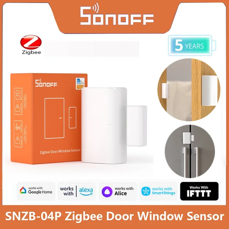 SONOFF SNZB-04P Zigbee Door Window Sensor Home Security Alarm Sensor Local Smart Scene Support eWeLink Alexa Google Home Alice