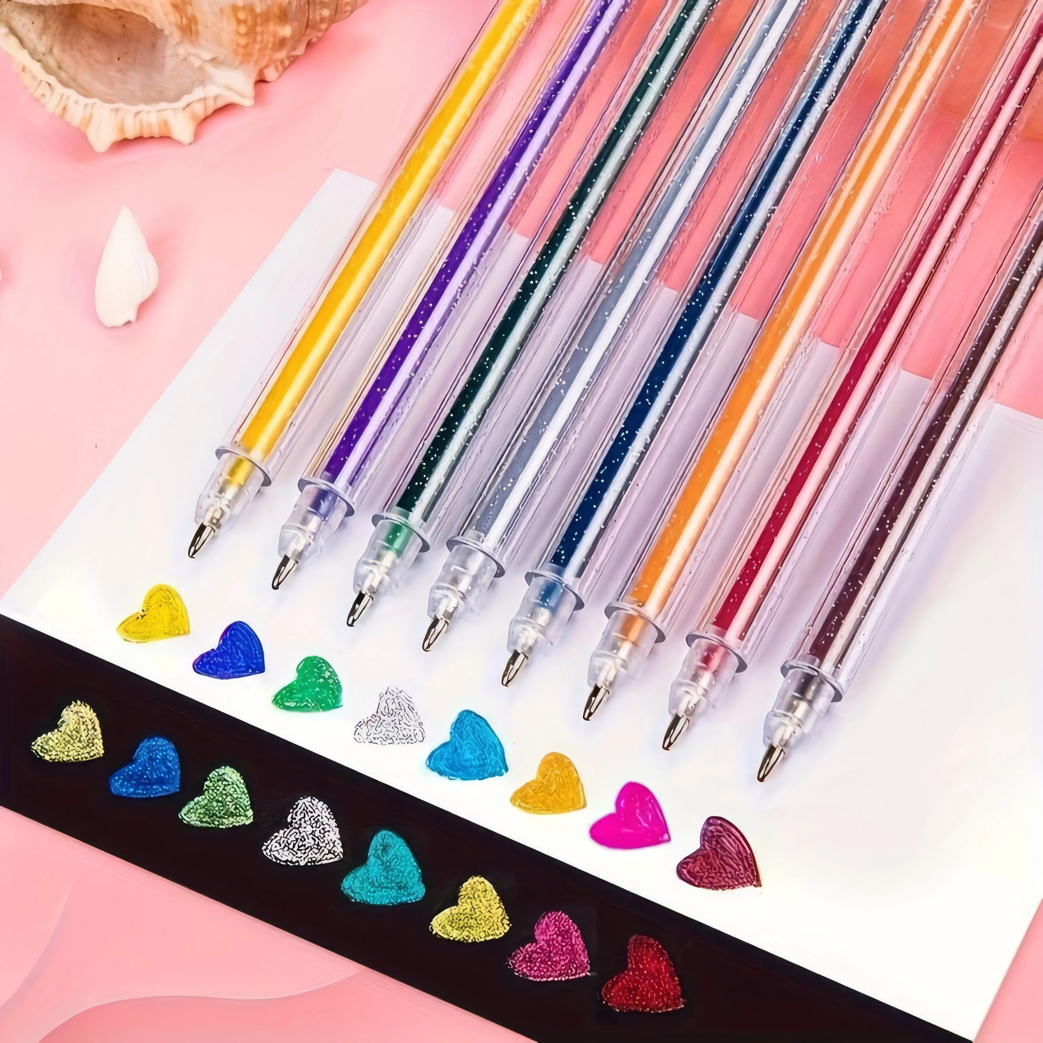 8-Pack Glitter Gel Pens Set | Multi-Color Sparkle Markers for Drawing, Coloring, Crafts & Journaling