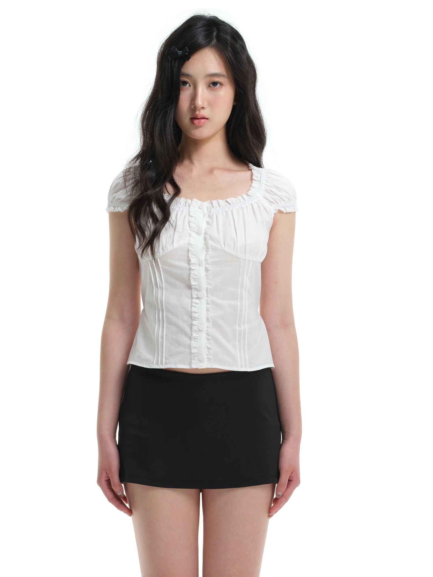 

Женская футболка Tiny Drops Zinnia French Style Slim Fit из смесового хлопка и льна с коротким рукавом, круглым вырезом, однотонная, дышащая, приятная для кожи