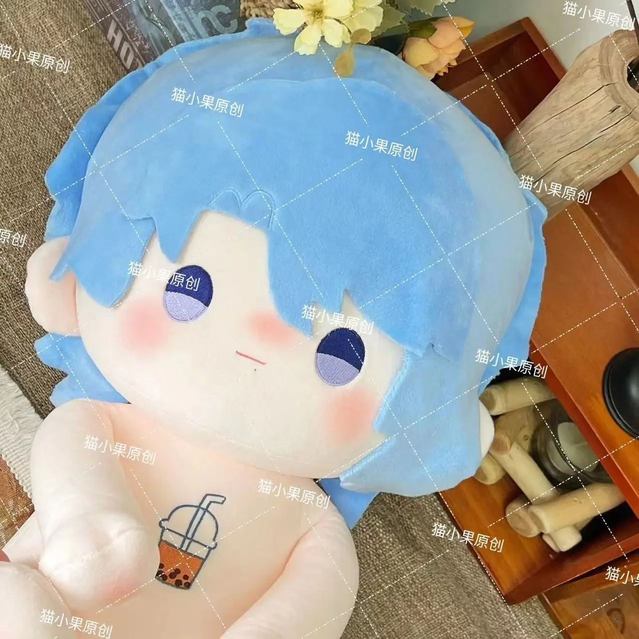 40CM Anime Genshin Impact Kamisato Ayato Plush Doll Body Dress Up Stuffed Toy Sitting Posture Pillow Adorable Birthday Gift