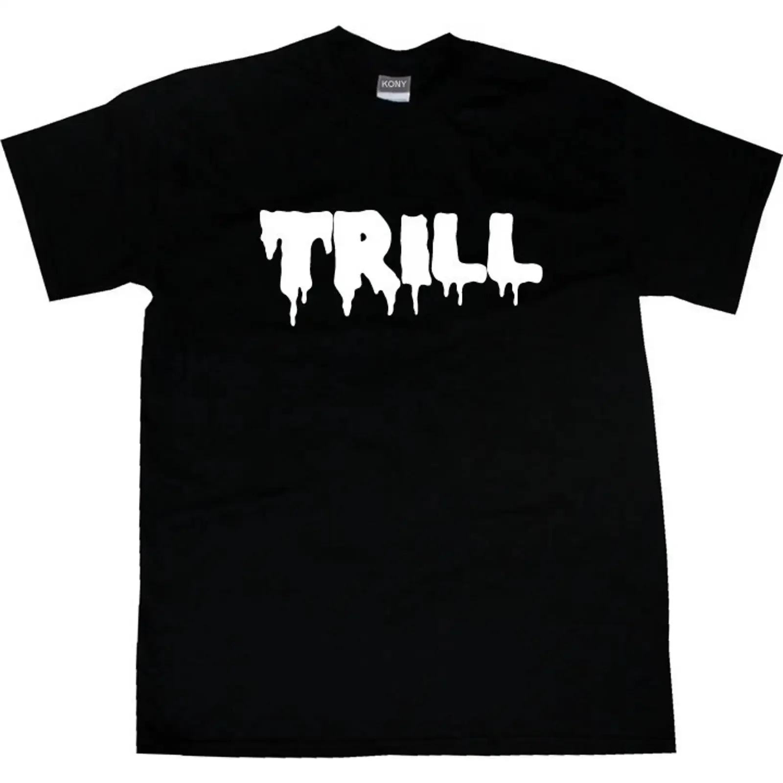 KINGS OF NY TRILL T Shirt Blood Dripping Font Style Goth Print Black Grey Red vintage Washed homme designer clothes Breathable