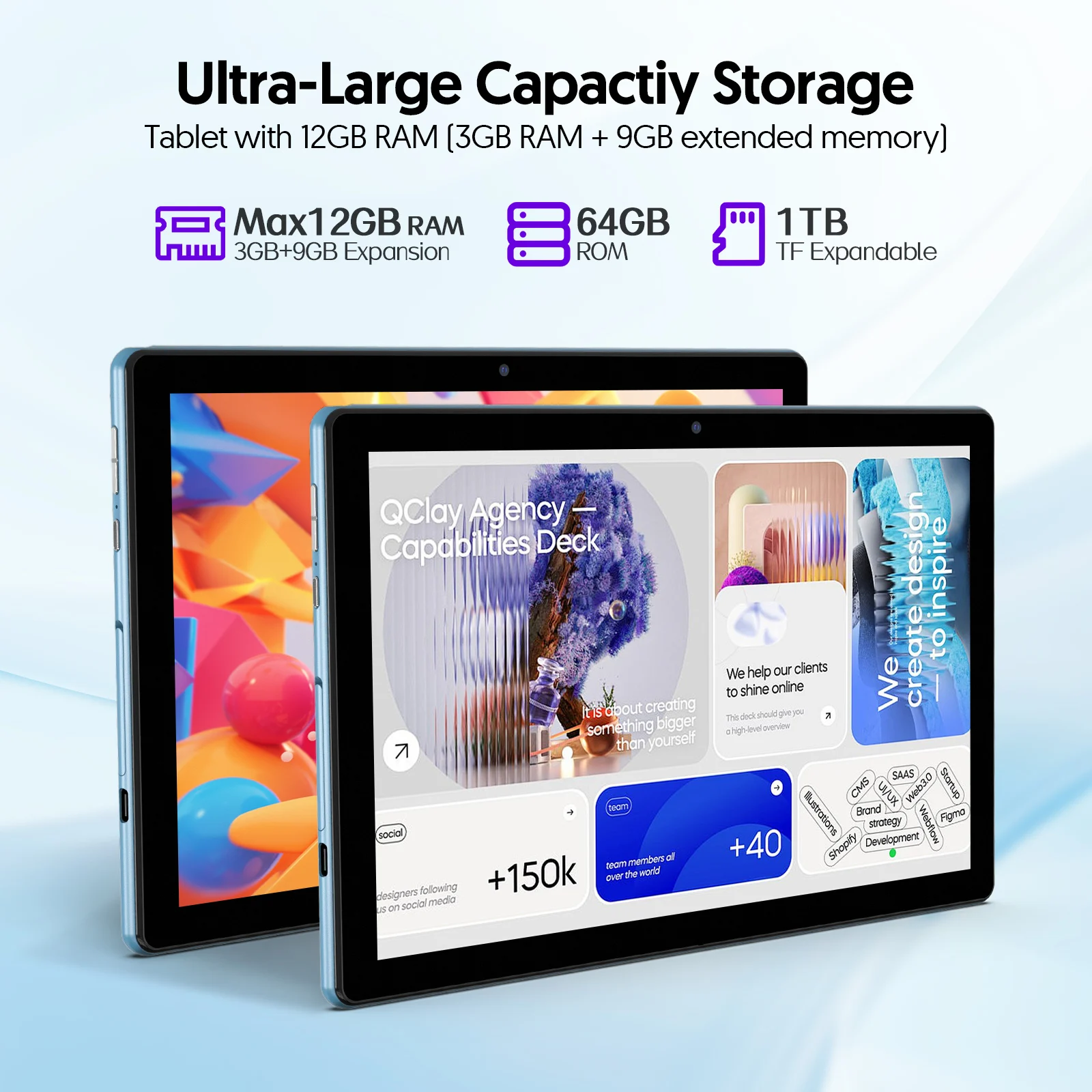 تابلت أندرويد 15 مقاس 10 بوصات، معالج رباعي النواة، 12 جيجابايت (3 جيجا + توسيع ذاكرة 9 جيجا) رام + 64 جيجابايت روم، كاميرات مزدوجة، واي فاي،