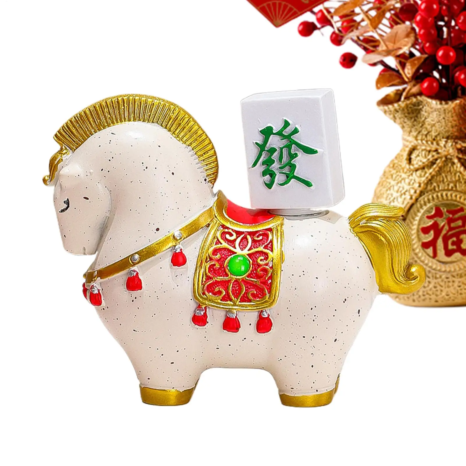 2026 Horse Figurines Chinese New Year Decor Resin Wealth Symbol Sculpture Gifts For Home Women Men Christmas Bedroom Birthday