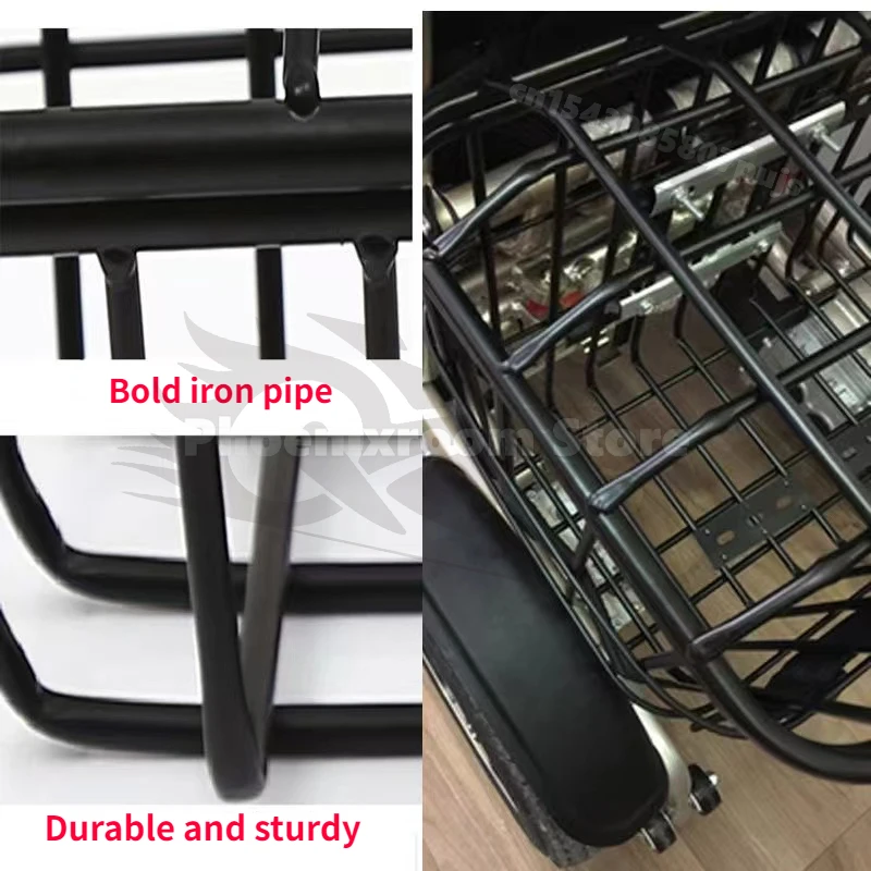 Large Size 50cm Bold Front Frame Bicycle Basket Tricycle Rear Basket with Inner Bag Can Carry Pet School Bag Helmet