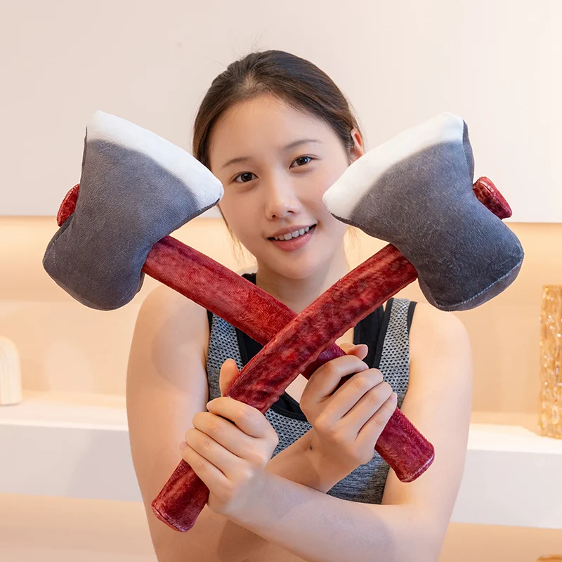 Cute Wholesale 40cm Simulation High Quality Tool Plush Doll Lifelike Axe Claw Hammer Toy Home Decoration Gift For Boys And Girls