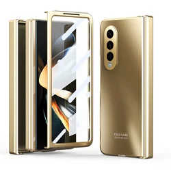 Anti-Shock Frosted Plating Full Body Case for Samsung Galaxy Z Fold 7 Fold4 Fold5 Fold6 Fold 5 3 5G fold2 Screen Glass Film