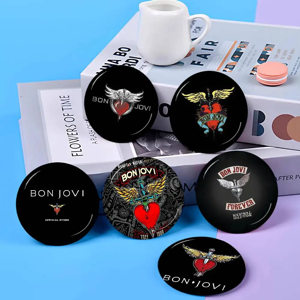 Classic vintage B-BON J-JOVI BAND 58mm Cute Anime Figure Icon Badge Handmade Tinplate Brooch for Backpack Chest Ornament Gifts