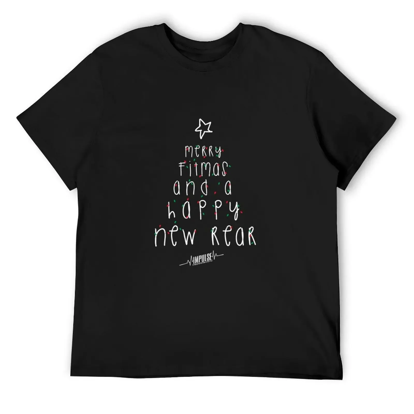 

Merry Fitmas - White Text T-Shirt oversized vintage anime shirt cute tops mens workout shirts