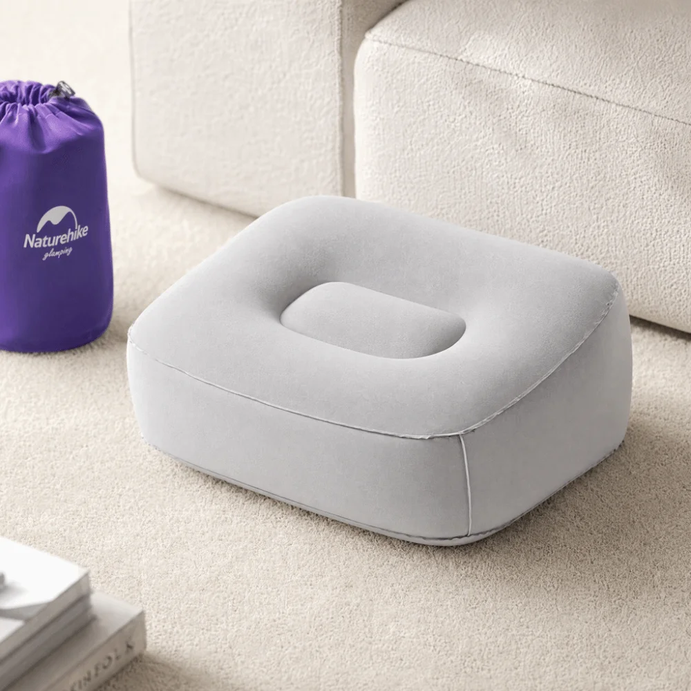 Press-to-Inflate Inflatable Booster Seat Foldable Waterproof Portable Foot Rest Muscle Relief Fabric Air Seat Cushion