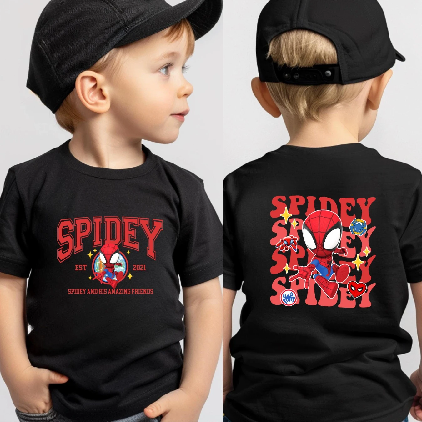 2-sided Spidey and His Amazing Friends Shirt, Ghost Spider Spin Matching Tee, Disney Comic Tee, Disneyland Family Trip Gifts