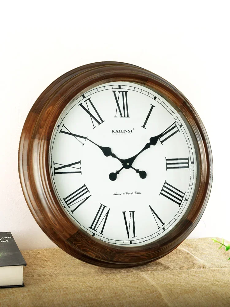Super Large Wall Clock Retro Solid Wood Living Room Creative Mute Clocks Nordic Big Wall Watches Home Decor Home Decoration Gift