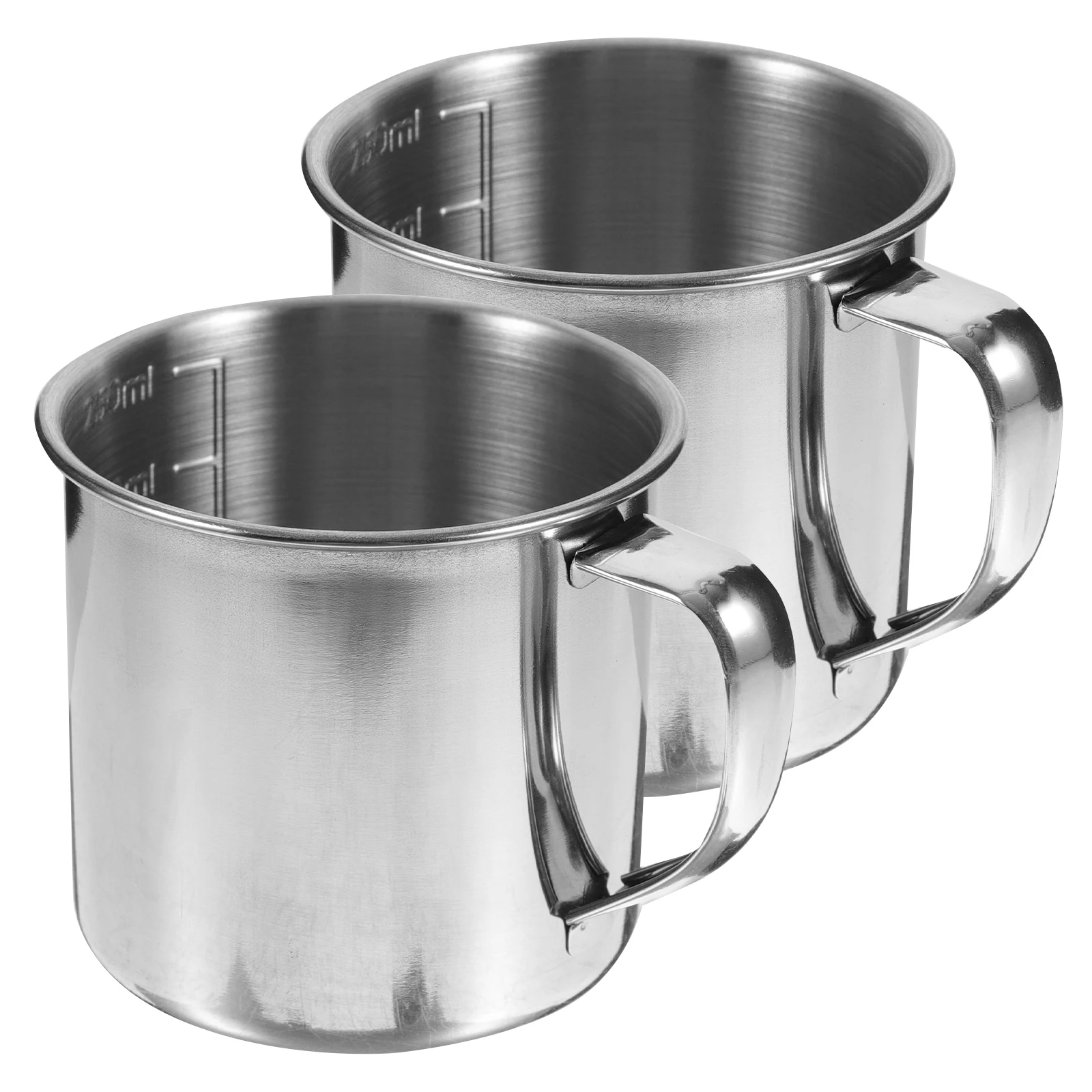 

2Pcs Stainless Steel Measuring Cups Rice Measuring Containers Clear Scale Handles Metal Baking Kitchen Cooking Tools