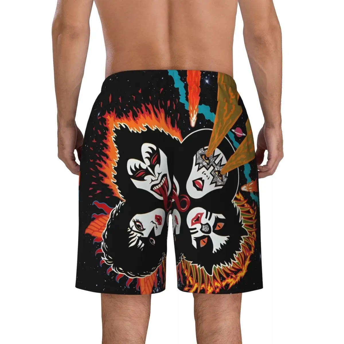 Swimwear Kiss Band Rock Music Board Shorts Summer FunnyPrint Casual Beach Shorts Men Custom Sports Fitness Fast Dry Beach Trunks