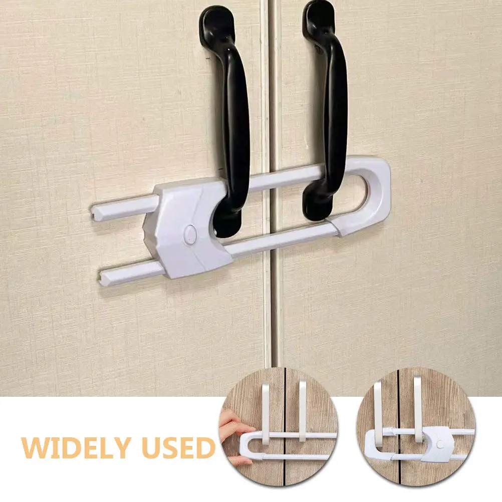 Baby Proof Cabinet Lock U Shape Plastic Child Safety Lock for Kitchen Cupboards Drawers Windows Childproof Cabinet Latches