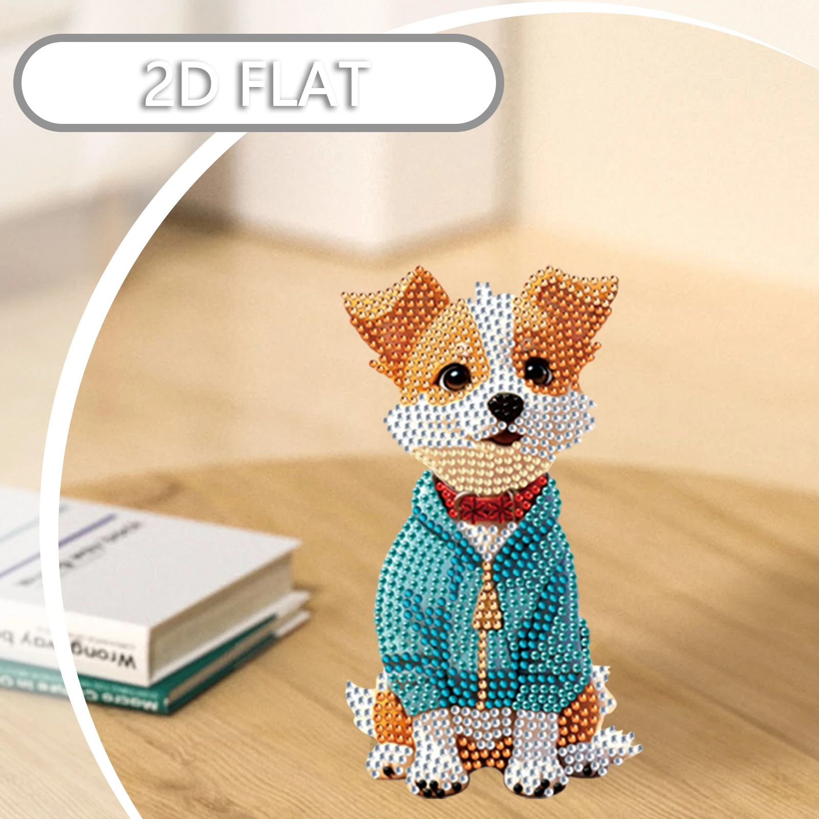 

Dog Acrylic Special Shape Table Top Diamond Painting Ornament Kits Diamond Painting Desktop Ornaments Kit Bedroom Table Decor
