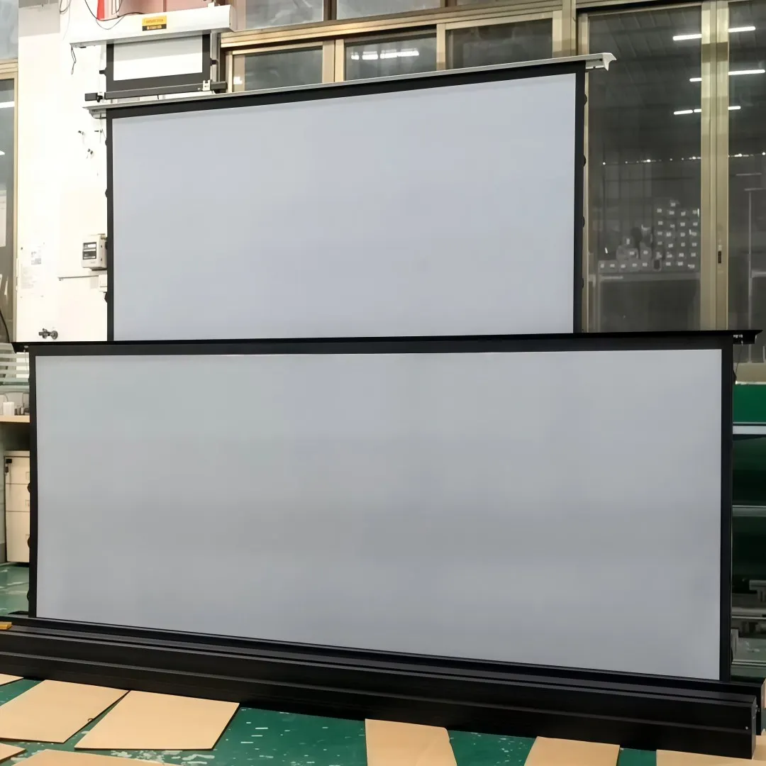150'' 8 K UHD Cinema Motorized Tension Floor Rising White Projector Screen