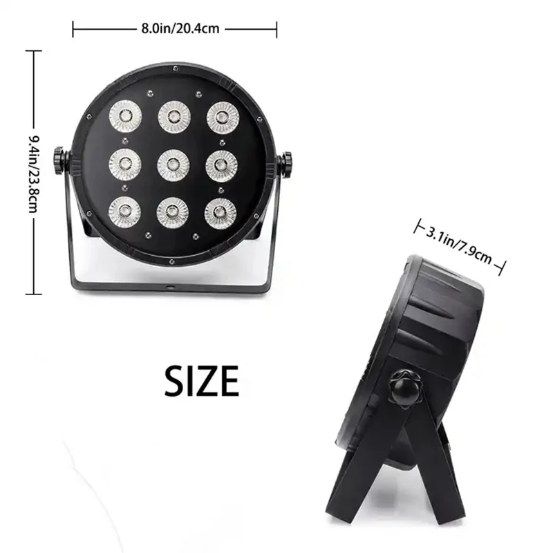 LED Flat Par Light 9x10W RGBW Full Color Par Up light Wedding Disco Party Bar DMX512 LED Stage Wash Light Stage Show