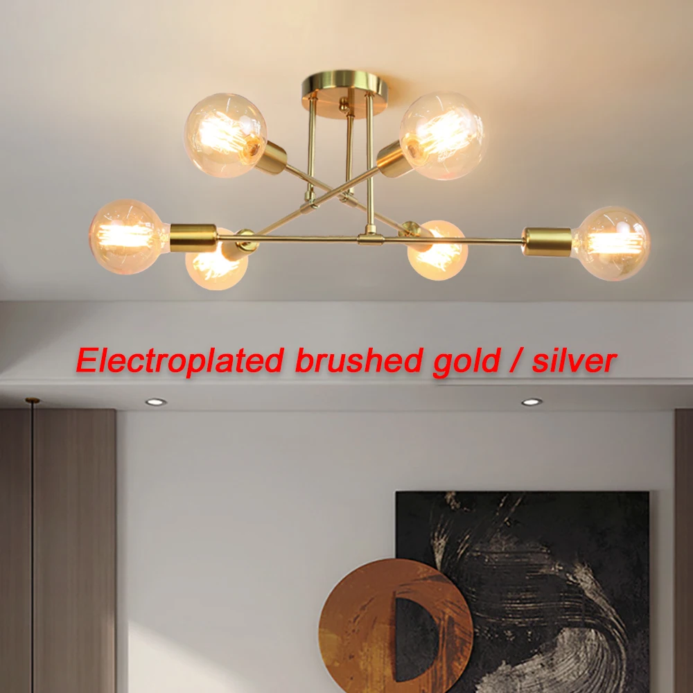 Nordic Minimalist Pendant Light Ceiling Lamp Modern Chandelier Suitable for Bedrooms Living Rooms Black Gold Lighting Decoration