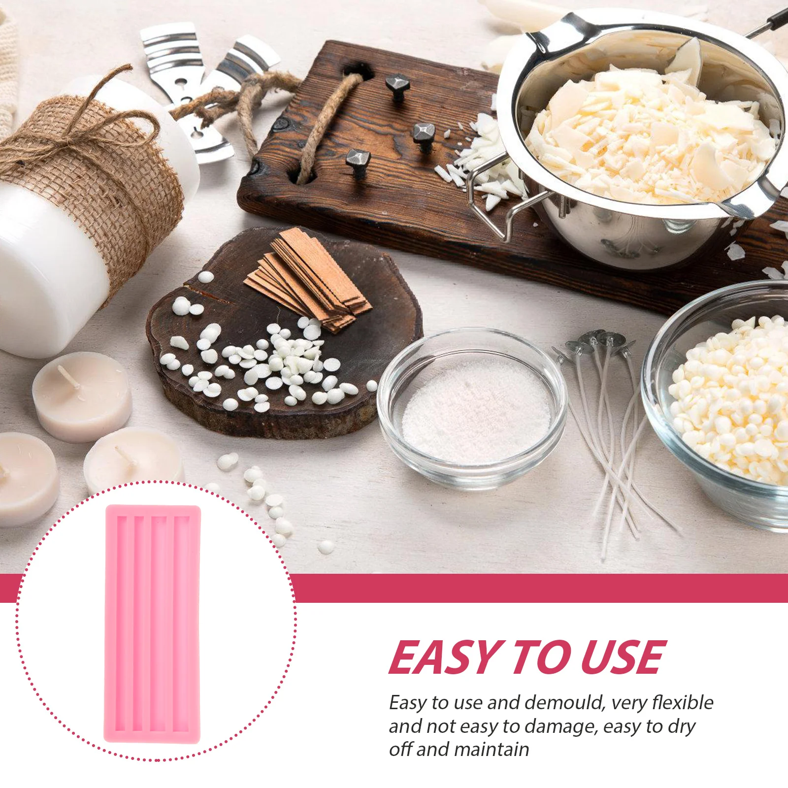 

Silicone Wax Stick Mold Half Round Making Diy Crafts Resin Casting Molds For Scented Candles Handmade Supplies Durable