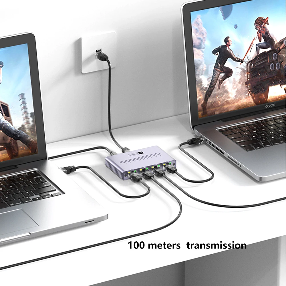 ギガビット Rj45 スプリッタイーサネット延長アダプタ 1000Mbps ネットワークコネクタ PC ラップトップ TV ボックスルーター用