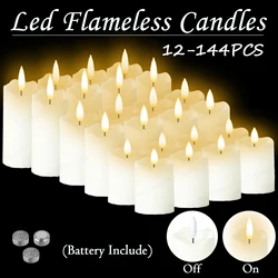 Flameless Candles Led Candles Battery Operated Candles Flickering Pillar Fireplace Candles for Wedding Christmas Home Decor