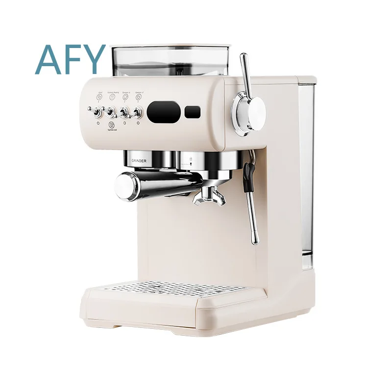 Semi-Automatic Espresso Machine for Home Use – 20Bar Pressure with Built-in Grinder Cold Hot Brew Dual Extraction Compact