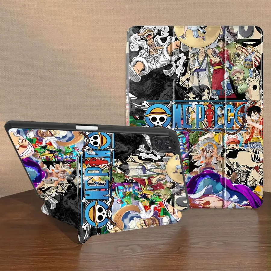 One Pieces Cartoon Tablet Case For iPad Air 8 M2 M3 3 Pro M4 13 2025 2026 Mini 7 6 5 12th 9th 11th 10th Gen With Pen Slot Cover