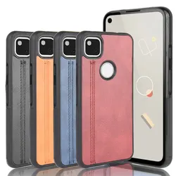 For Google Pixel 4A 4G Pixel4A G025J GA02099 Case Calfskin PU Leather Skin Hard Back Cover Case For Google Pixel 4A 4G Pixel4A