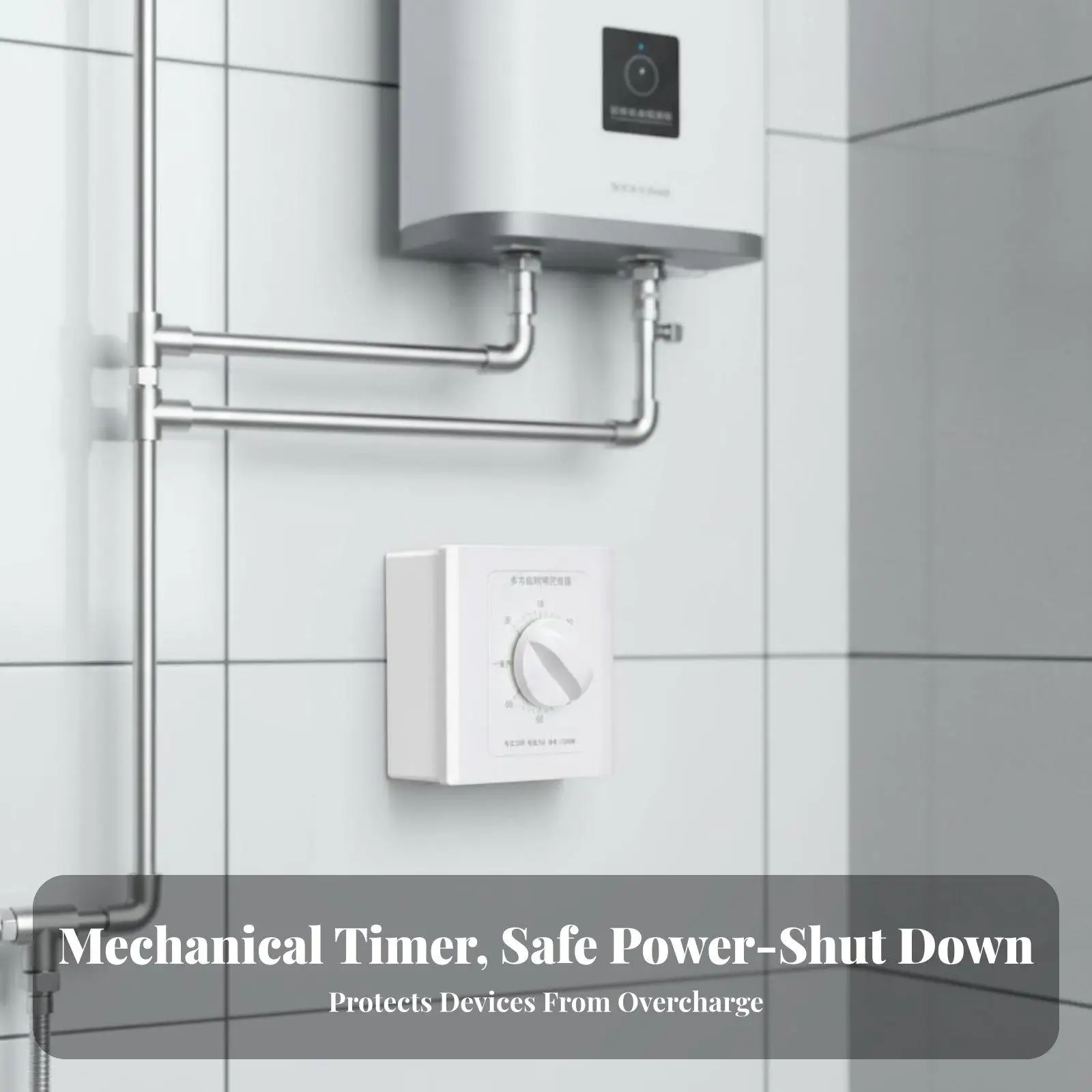 Battery Free Mechanical Timer Switch 220V Delay Off Wall Socket for Toilet Fan Kitchen Light Laundry Durable