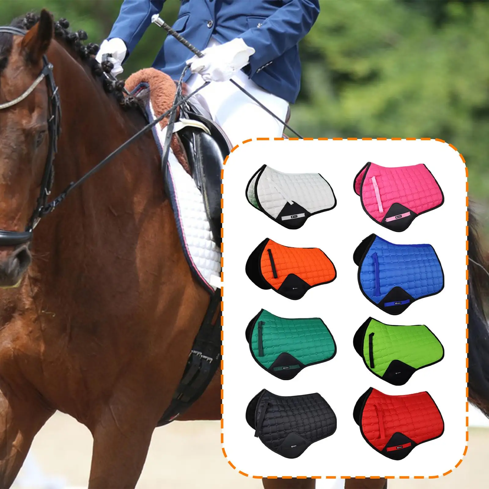 Equestrian Saddle Pad Shock Absorber Horse Seat Cushion Canvas Sweat Absorbing Non Slip Outdoor Training Gear