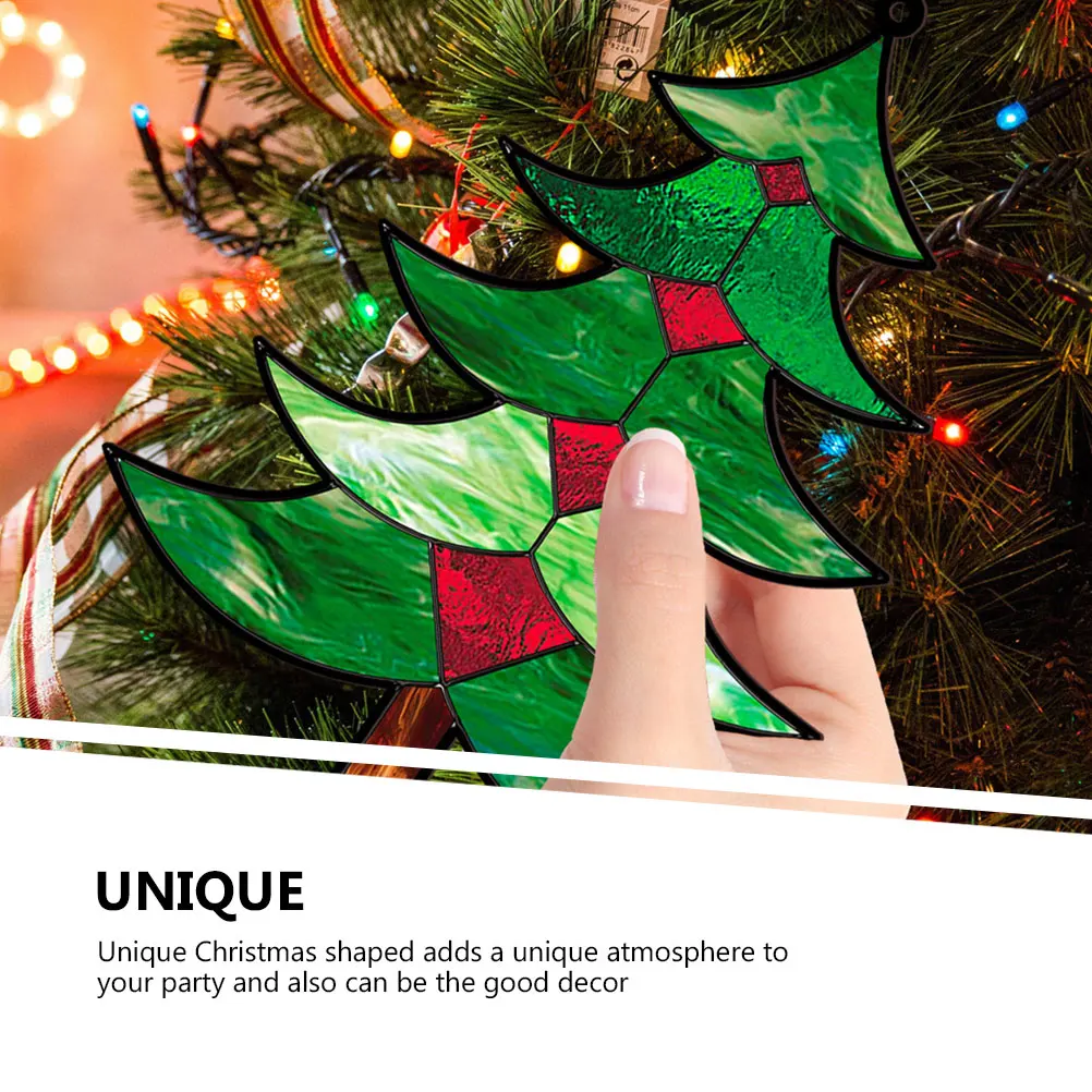 

Festive Xmas Decors Realistic Print Acrylic Ornament for Christmas Door Window Hanging Party Layout Decoration Home Holiday