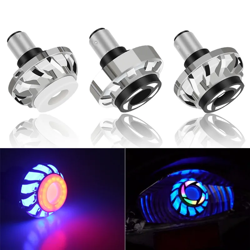 1pcs led Angel Eye motorcycle Headlights Fog lamp rgb flashing Devil's Eye Headlamp bulb taillights brake light moto Accessories